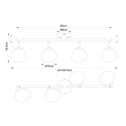Globo - Spotlámpa 4xG9/5W/230V