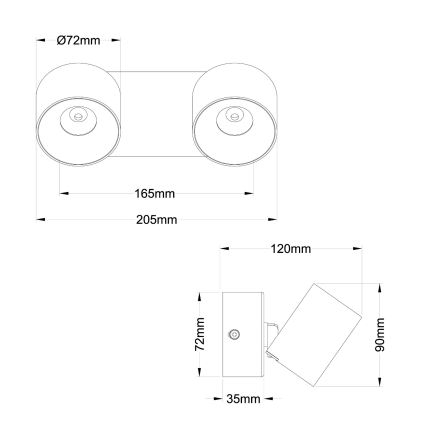 Globo - LED spotlámpa 2xLED/6W/230V