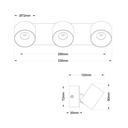 Globo - LED spotlámpa 3xLED/6W/230V