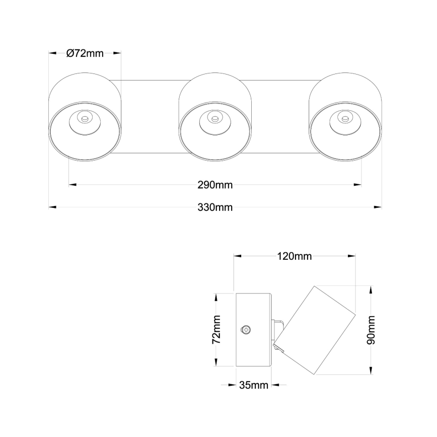 Globo - LED spotlámpa 3xLED/6W/230V
