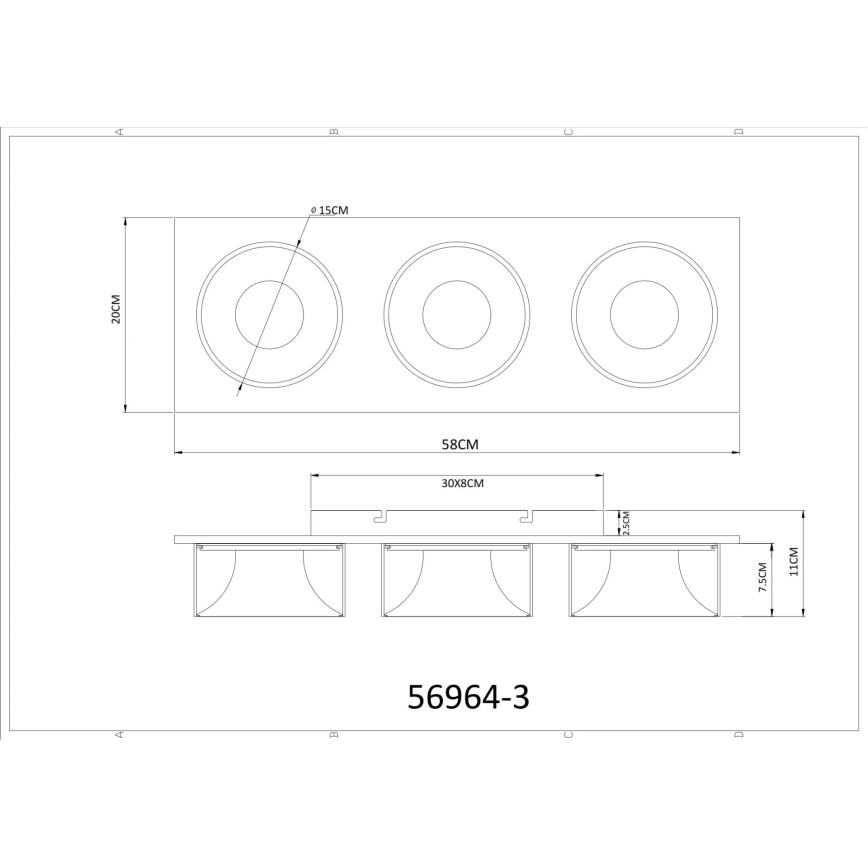 Globo - LED mennyezeti lámpa LED/24W/230V 3000K 58x20 cm sárgaréz