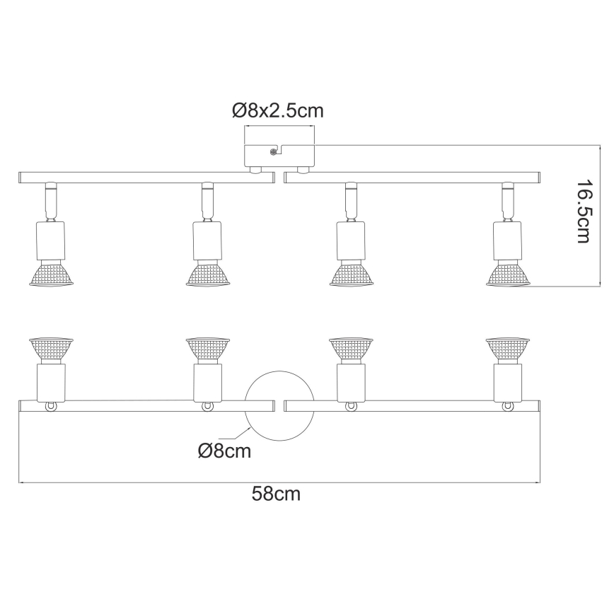Globo - LED Spotlámpa 4xGU10/3W/230V
