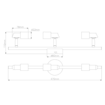Globo - LED Spotlámpa 3xGU10/3W/230V