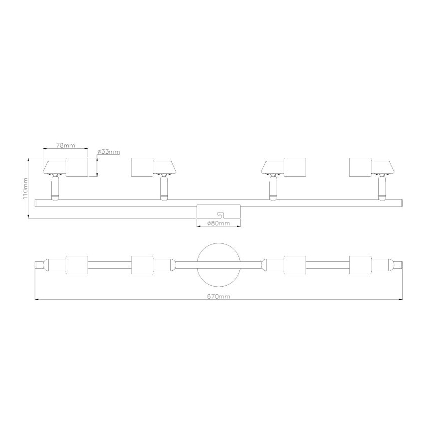 Globo - LED Spotlámpa 4xGU10/3W/230V