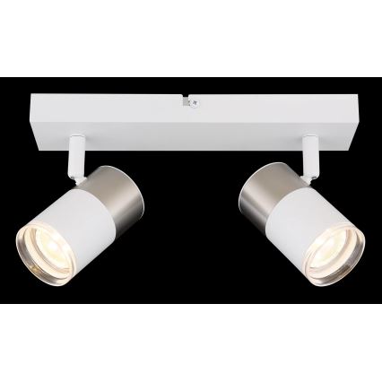 Globo - Spotlámpa 2xGU10/25W/230V fehér/matt króm