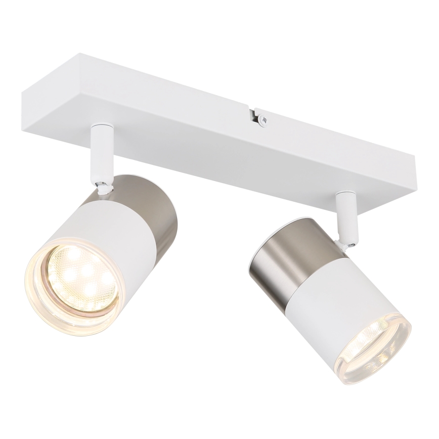 Globo - Spotlámpa 2xGU10/25W/230V fehér/matt króm