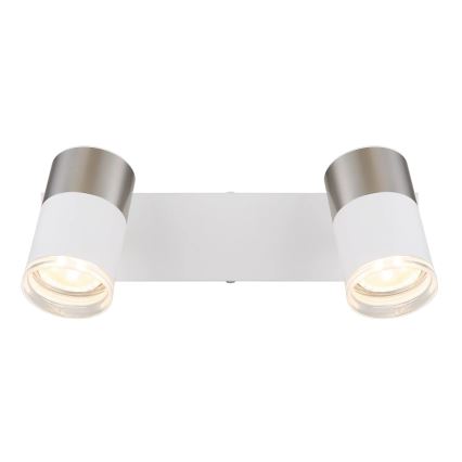 Globo - Spotlámpa 2xGU10/25W/230V fehér/matt króm