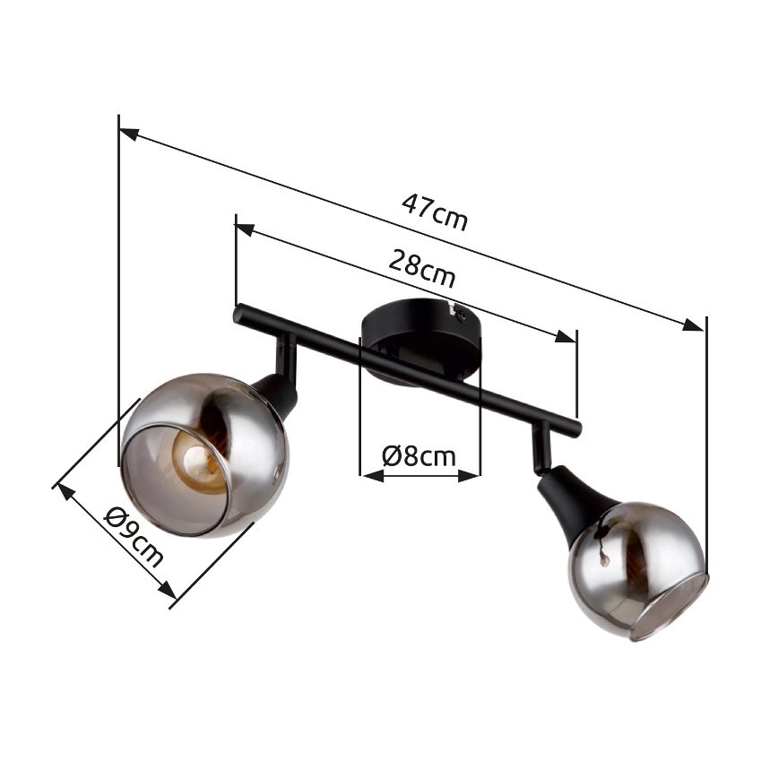 Globo - Spotlámpa 2xE14/40W/230V fekete