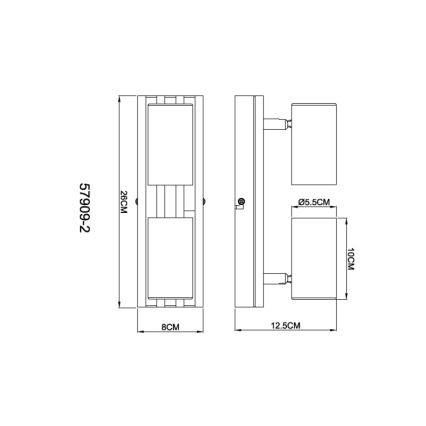 Globo - Spotlámpa 2xGU10/25W/230V fekete