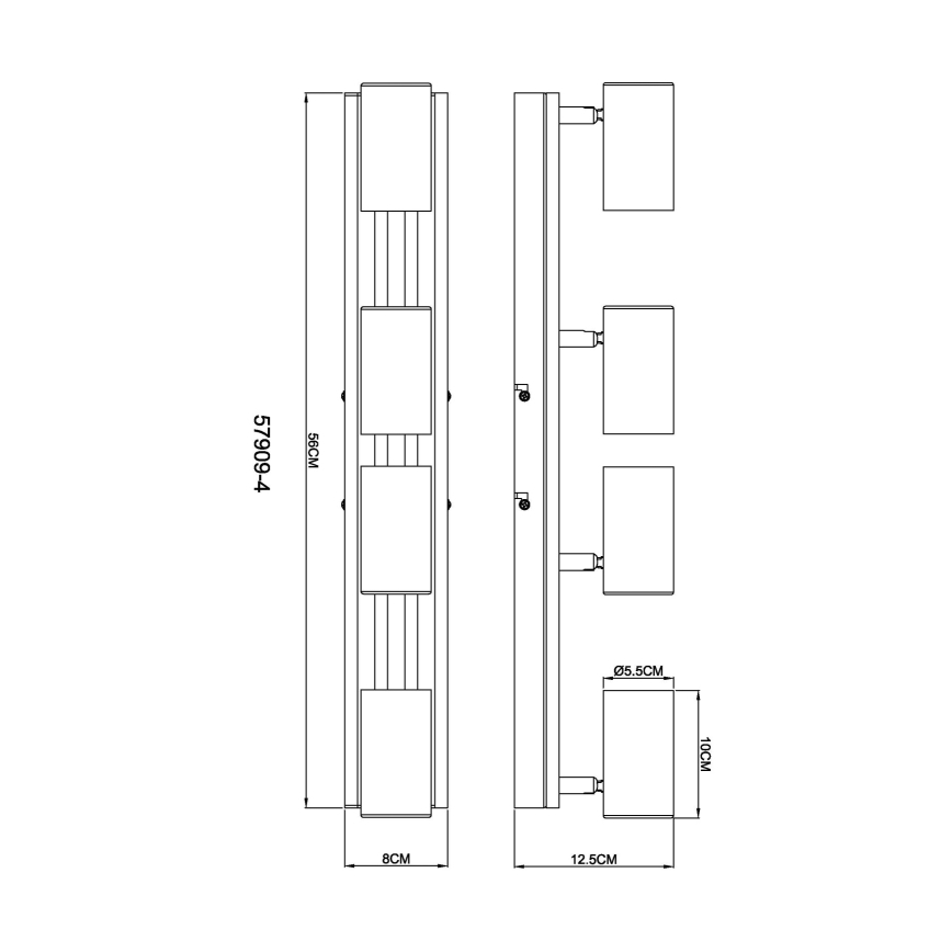 Globo - Spotlámpa 4xGU10/25W/230V fekete