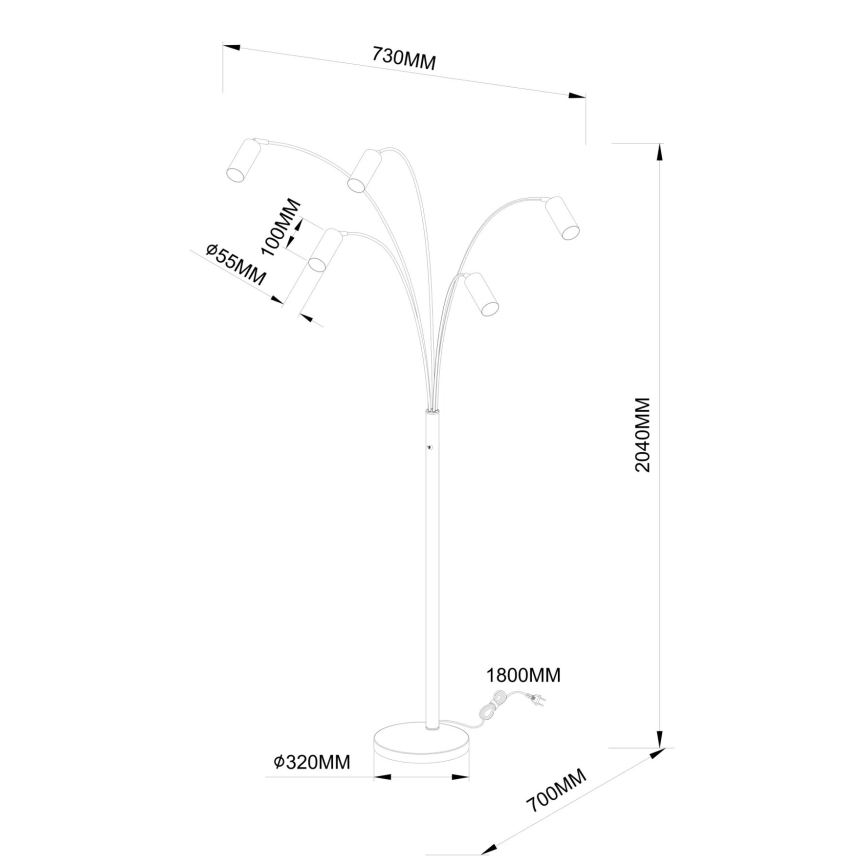 Globo - Állólámpa 5xGU10/35W/230V