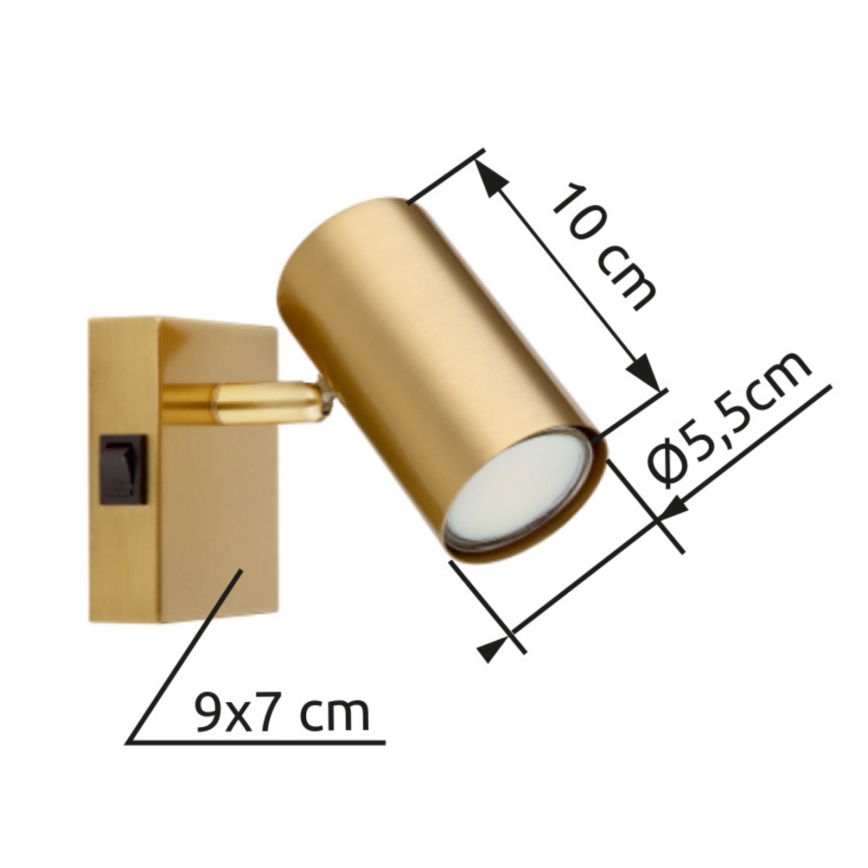 Globo - Fali spotlámpa 1xGU10/25W/230V szürke/barna