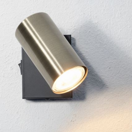 Globo - Fali spotlámpa 1xGU10/25W/230V fekete/sárgaréz