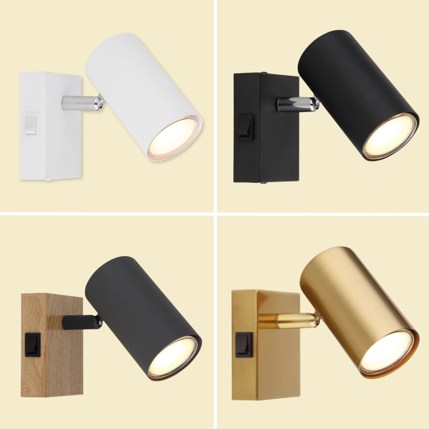 Globo - Fali spotlámpa 1xGU10/25W/230V fekete/sárgaréz