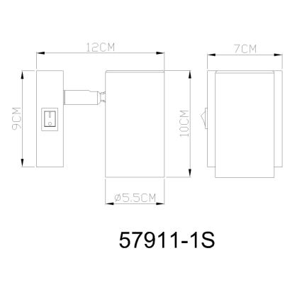 Globo - Fali spotlámpa 1xGU10/25W/230V