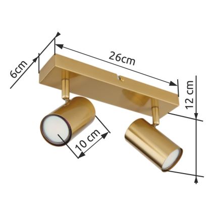 Globo - Spotlámpa 2xGU10/35W/230V arany