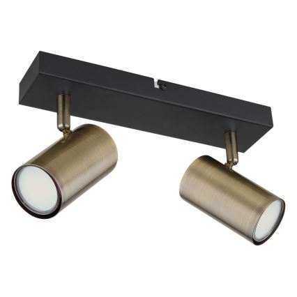 Globo - Spotlámpa 2xGU10/35W/230V fekete/sárgaréz