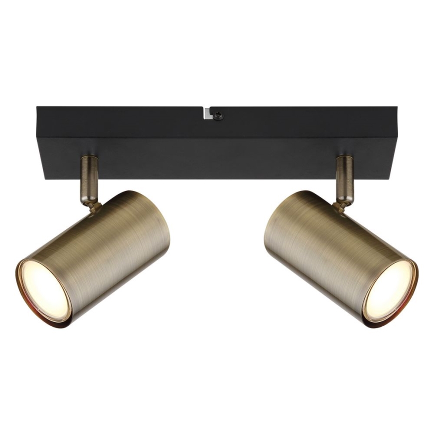 Globo - Spotlámpa 2xGU10/35W/230V fekete/sárgaréz