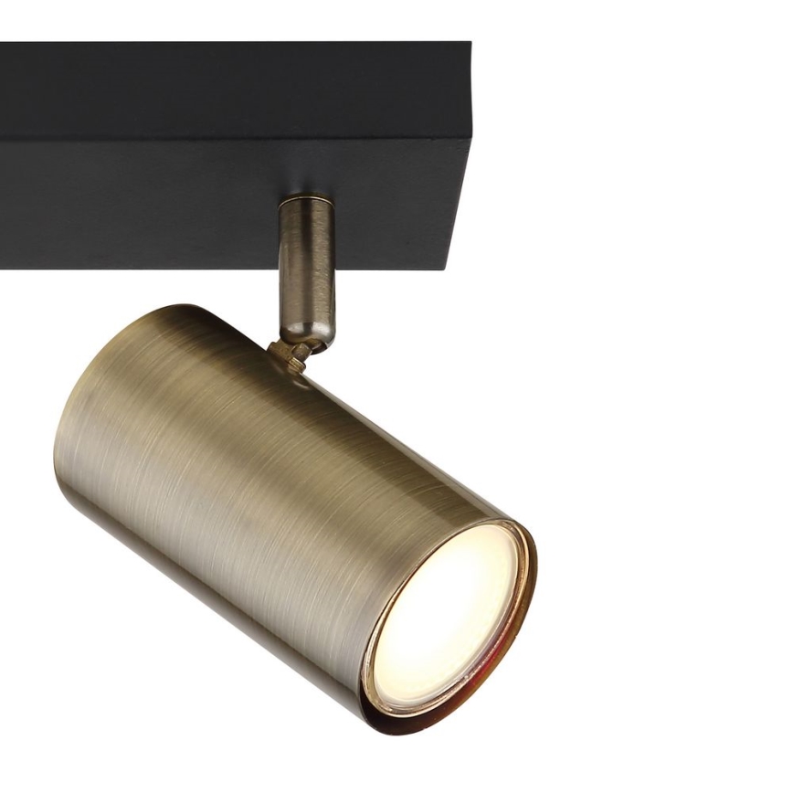 Globo - Spotlámpa 2xGU10/35W/230V fekete/sárgaréz