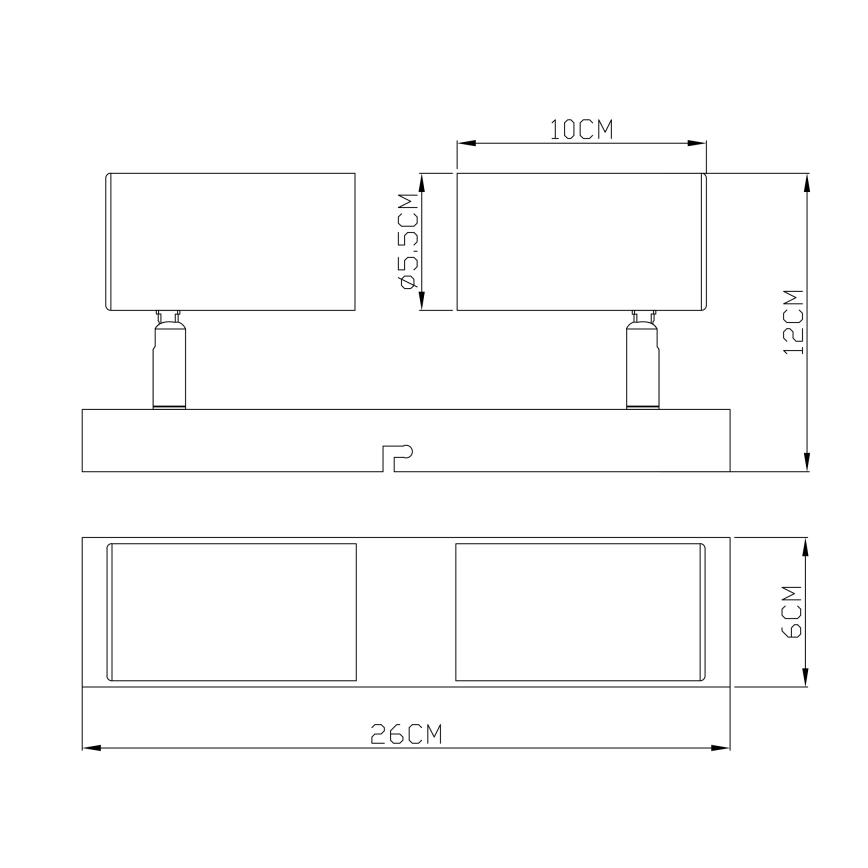 Globo - Spotlámpa 2xGU10/35W/230V fekete/sárgaréz