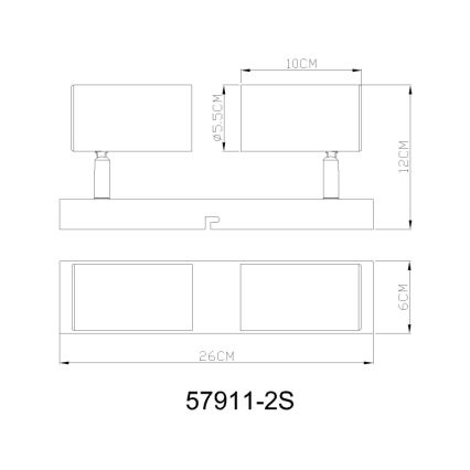Globo - Spotlámpa 2xGU10/25W/230V