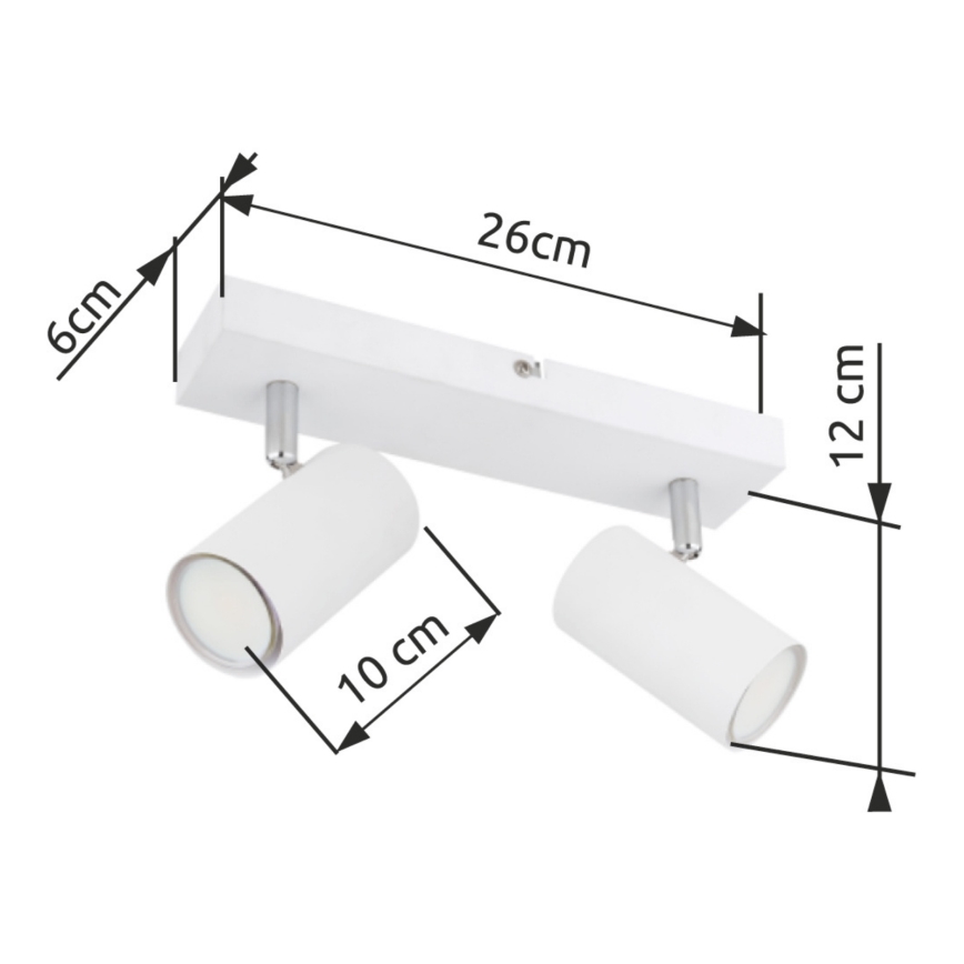 Globo - Spotlámpa 2xGU10/35W/230V fehér