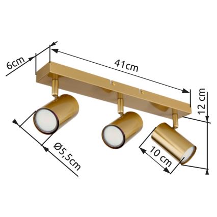 Globo - Spotlámpa 3xGU10/35W/230V arany