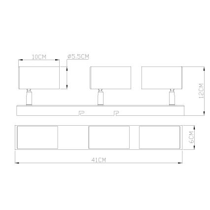 Globo - spotlámpa 3xGU10/25W/230V narancs