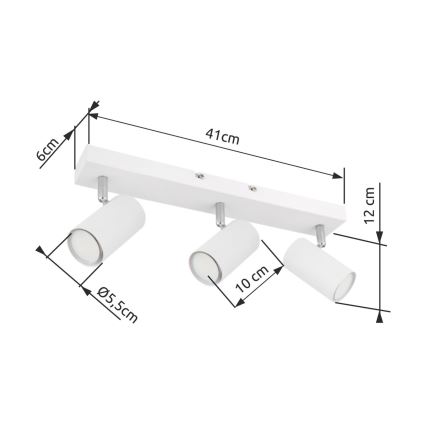 Globo - Spotlámpa 3xGU10/35W/230V fehér