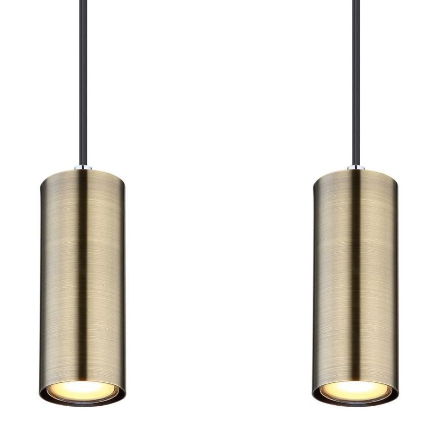 Globo - Függeszték kábelre 4xGU10/35W/230V fekete/sárgaréz