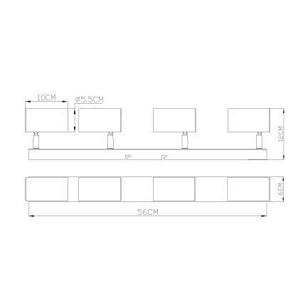 Globo - spotlámpa 4xGU10/35W/230V narancs