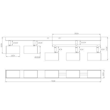 Globo - spotlámpa 5xGU10/35W/230V szürke