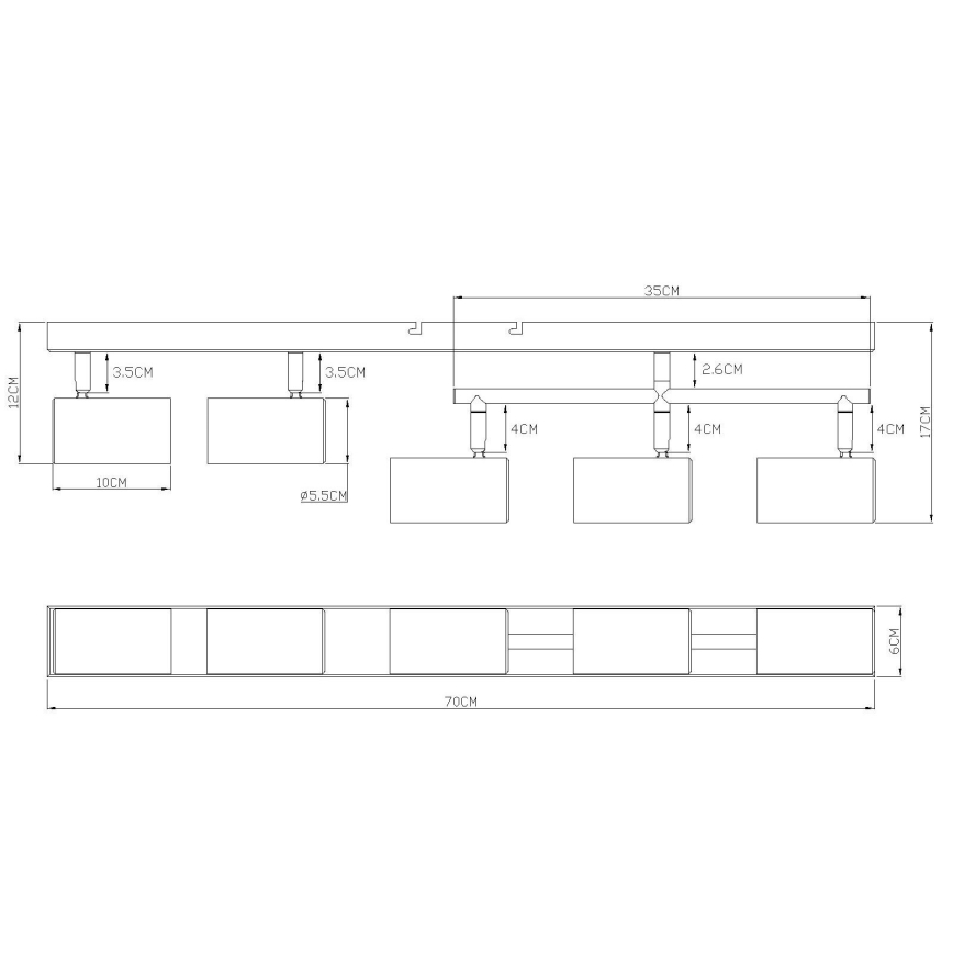 Globo - spotlámpa 5xGU10/35W/230V szürke