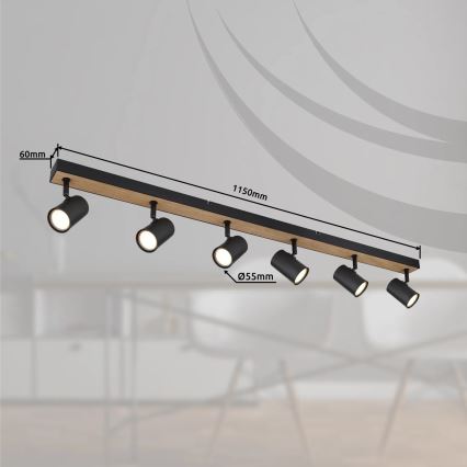 Globo - spotlámpa 6xGU10/35W/230V fekete/barna