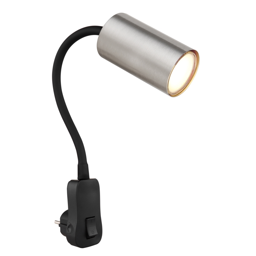 Globo - Falra szerelhető, konnektorba dugható spotlámpa 1xGU10/35W/230V matt króm
