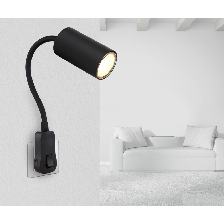 Globo - Konnektoros fali spotlámpa 1xGU10/35W/230V fekete