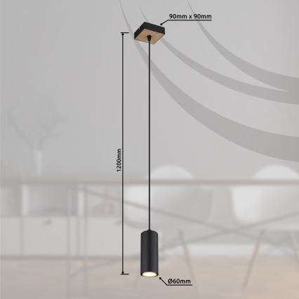 Globo - Csillár zsinóron 1xGU10/35W/230V fekete/barna