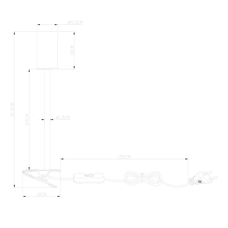 Globo - Rugalmas lámpa klipsszel 1xGU10/25W/230V fekete