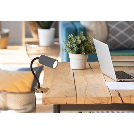 Globo - Rugalmas lámpa klipszel 1xGU10/25W/230V szürke/barna