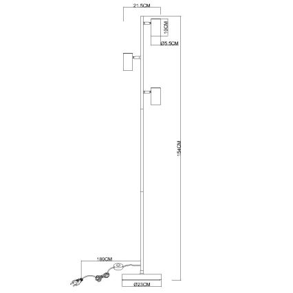 Globo - Állólámpa 3xGU10/5W/230V szürke