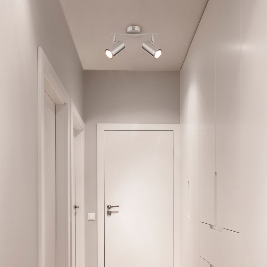 Globo - Spotlámpa 2xGU10/25W/230V matt króm