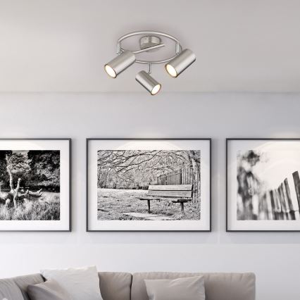 Globo - Spotlámpa 3xGU10/25W/230V matt króm