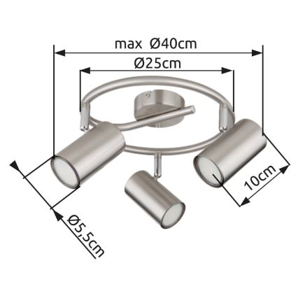 Globo - Spotlámpa 3xGU10/25W/230V matt króm