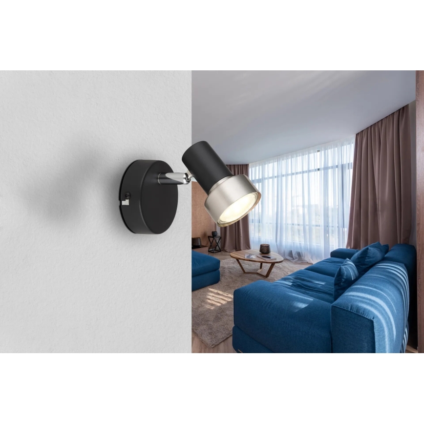 Globo - Fali spotlámpa 1xGU10/25W/230V fekete/ezüst