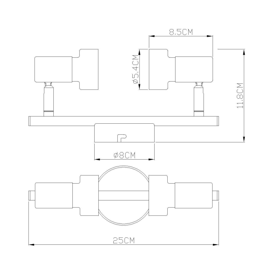 Globo - Spotlámpa  2xGU10/25W/230V fekete/arany