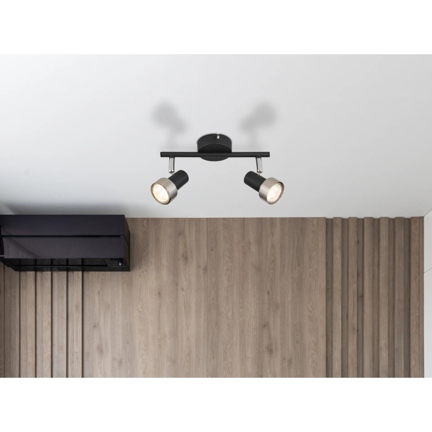 Globo - Spotlámpa  2xGU10/25W/230V fekete/ezüst