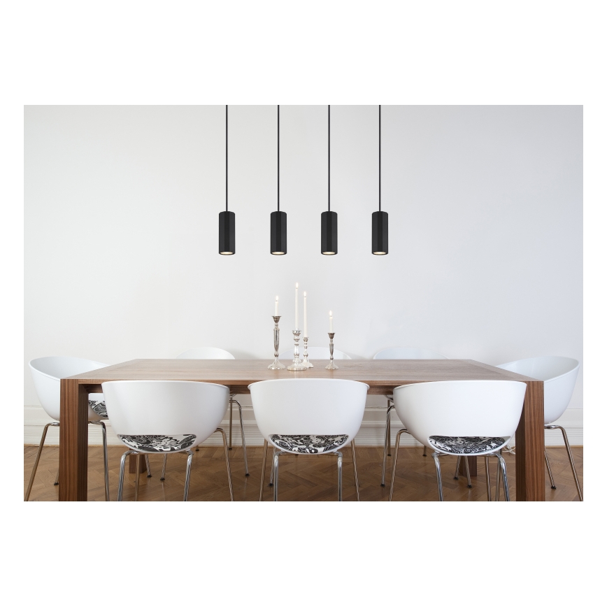 Globo - Csillár zsinóron 4xGU10/25W/230V fekete