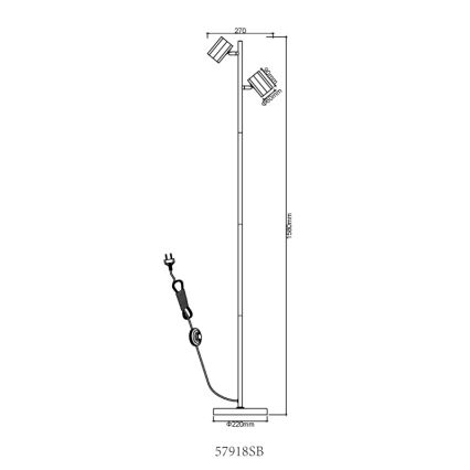 Globo - Állólámpa 2xGU10/5W/230V fekete