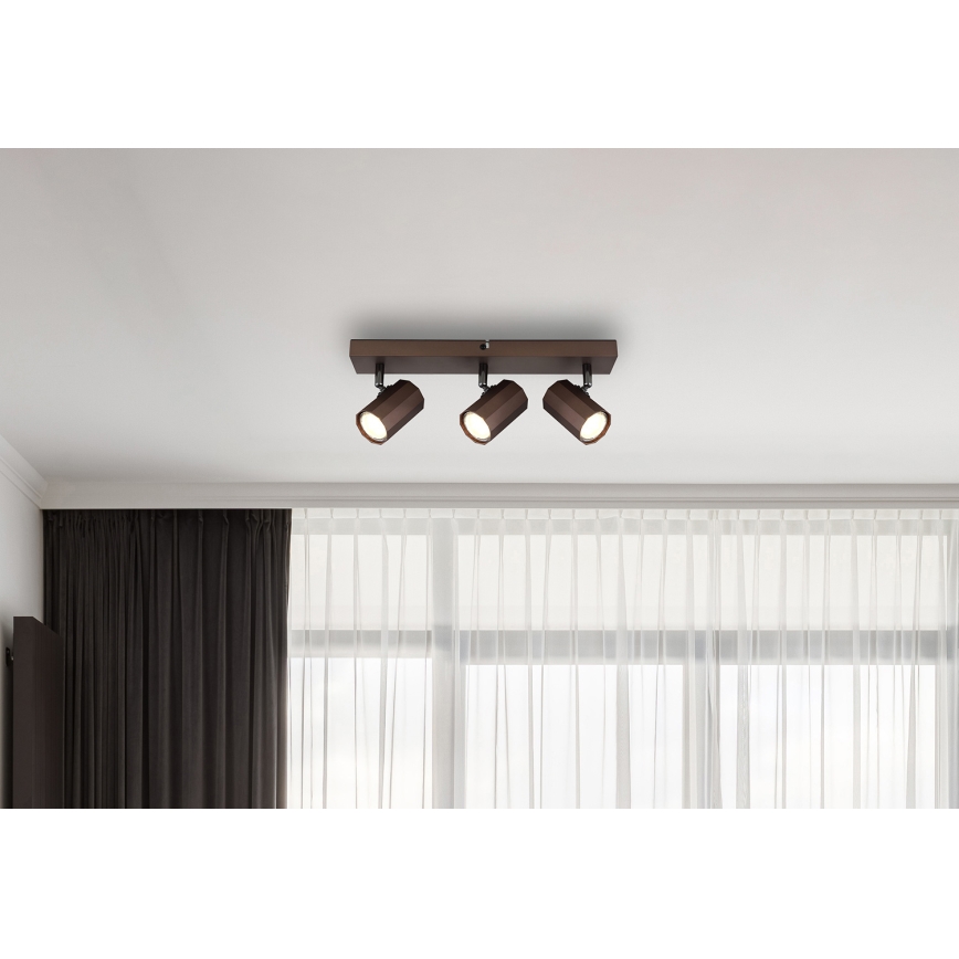 Globo - Spotlámpa 3xGU10/25W/230V barna