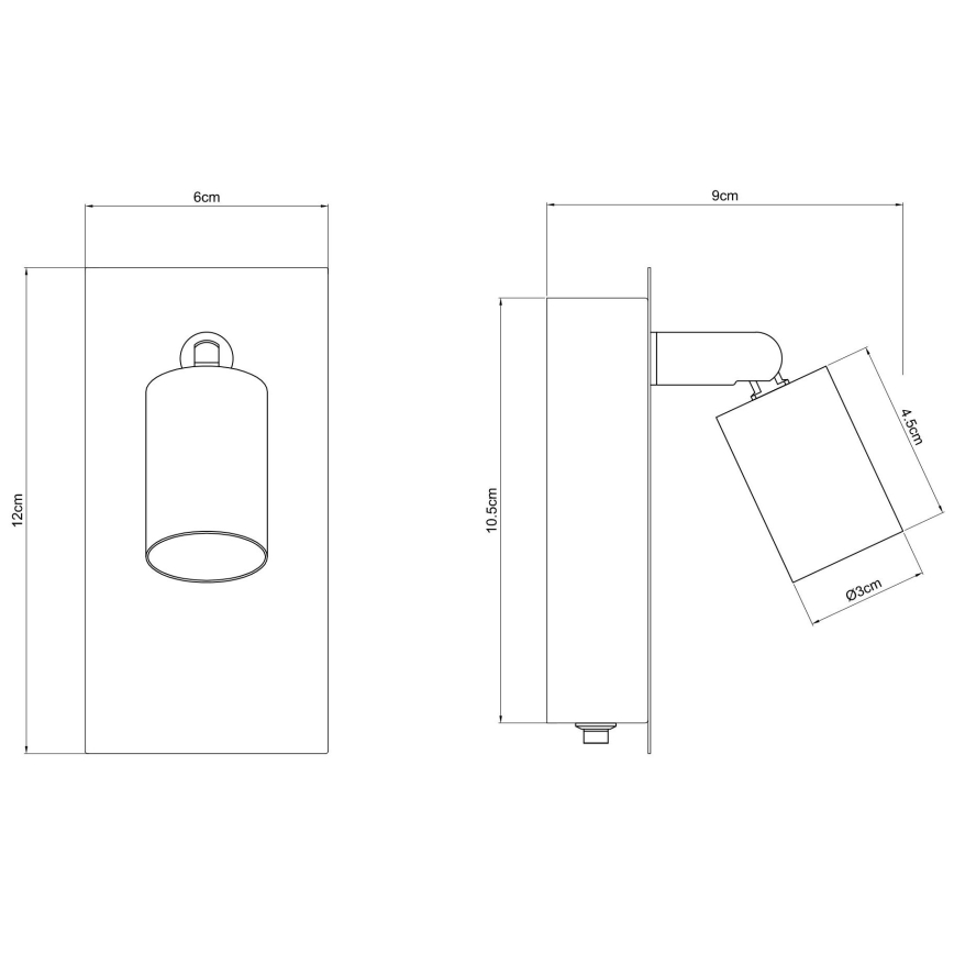 Globo - Fali spotlámpa 1xGU10/35W/230V fekete/réz